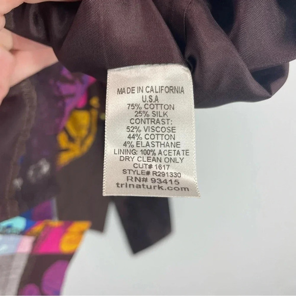 Trina Turk Retro Halter Style Brown Floral Mini Dress - Picture 7 of 7